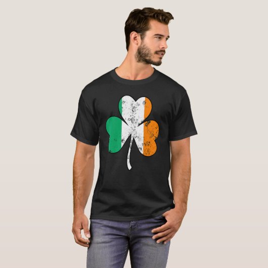 T-shirt Irish Flag Shamrock Happy St Patrick's Day Go Luck (Devant entier)
