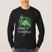 T-shirt Irish Flamingo Shamrock Lucky Leaf Outfit for Patr (Devant)