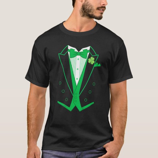 T-shirt Irish Formal Leprechaun Costume Suit Tuxedo St Pat (Devant)