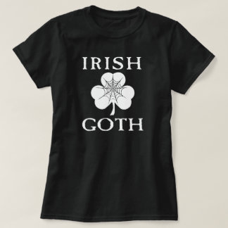 T-shirt Irish Goth Shamrock Spider Web