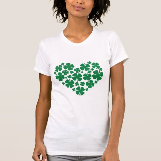 T-shirt Irish Green Clover Heart St. Patrick's Day (Devant)