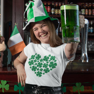 T-shirt Irish Green Clover Heart St. Patrick's Day