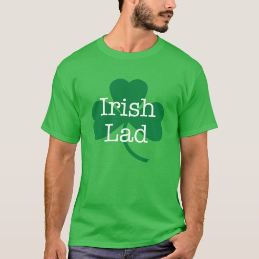 T-shirt Irish Lad, Shamrock vert St. Paddy's Day (Devant)