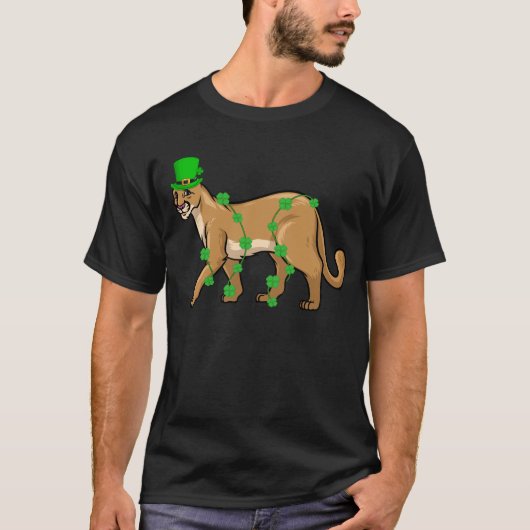 T-shirt Irish Leprechaun Cougar St. Patrick's Day (Devant)
