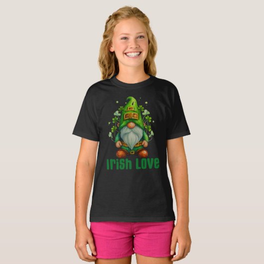 T-shirt Irish Love, Gnome St Patrick's Day (Devant entier)