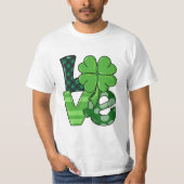 T-shirt Irish Love Patrick's Day Shamrock Green Plaid (Devant)