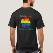 T-shirt Irish Love Rainbow Pride St Pats Shamrock (Dos)