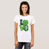 T-shirt Irish Love St. Patrick's Day Shamrock Green Plaid (Devant entier)