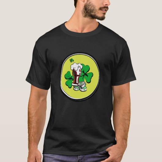 T-shirt Irish lucky shamrock with beer mug St Patricks Day (Devant)