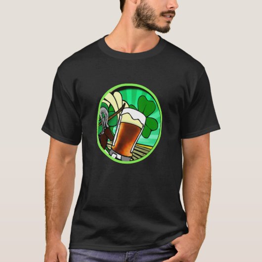 T-shirt Irish lucky shamrock with beer mug St Patricks Day (Devant)
