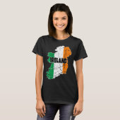 T-shirt Irish Map Flag Souvenir Distressed Ireland Men Wom (Devant entier)