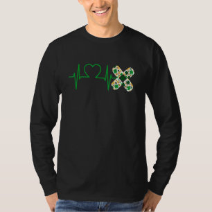 T-shirt Irish Nurse Bandage Heartbeat St patrick Shamrock