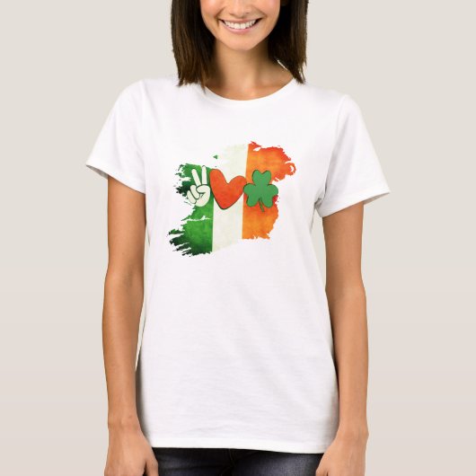 T-shirt Irish Peace Love Tee, Retro St. Patricks (Devant)