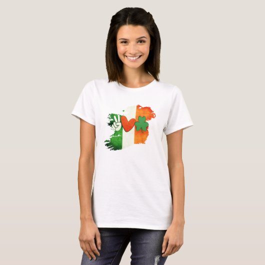 T-shirt Irish Peace Love Tee, Retro St. Patricks (Devant entier)
