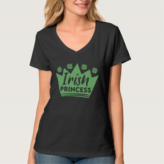 T-shirt Irish Princess St Patrick's Day Ireland Cute Shamr (Devant)