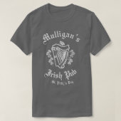 T-shirt Irish Pub  Mulligans Irish Drinking Bar  (Design devant)