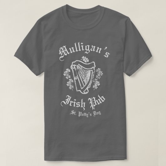 T-shirt Irish Pub  Mulligans Irish Drinking Bar  (Design devant)