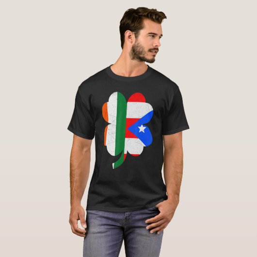 T-shirt Irish Puerto Rican Flag Shamrock St Patricks Day P (Devant entier)