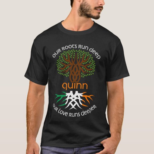 T-shirt Irish QUINN Nom de famille Notre amour tourne plus (Devant)