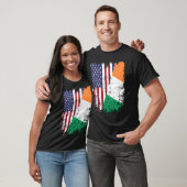 T-shirt Irish Roots Half American Flag Ireland Flag (Unisexe)