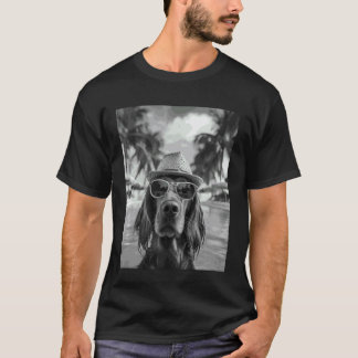 T-shirt Irish Setter drôle en selfie chien vacances d'été