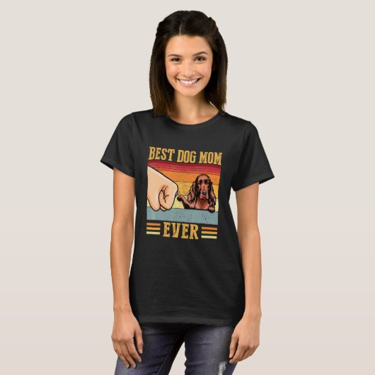 T-shirt Irish Setter Maman Meilleur Chien Maman Jamais (Devant entier)