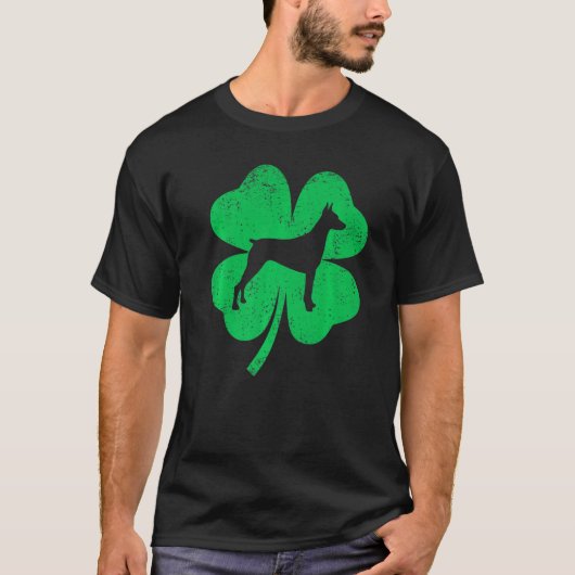 T-shirt Irish Shamrock Leaf Doberman Dog St Patricks Day (Devant)