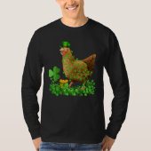 T-shirt Irish Shamrock Leaf Leprechaun Hat Chicken St Patr (Devant)