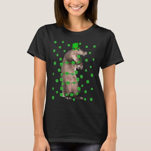 T-shirt Irish Shamrock Leprechaun Aardvark St Patrick's Da (Devant)