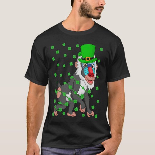T-shirt Irish Shamrock Leprechaun Baboon St Patrick's Day (Devant)