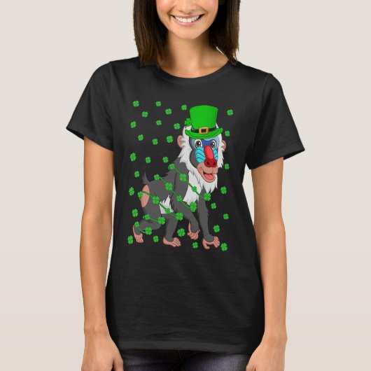 T-shirt Irish Shamrock Leprechaun Baboon St Patrick's Day (Devant)