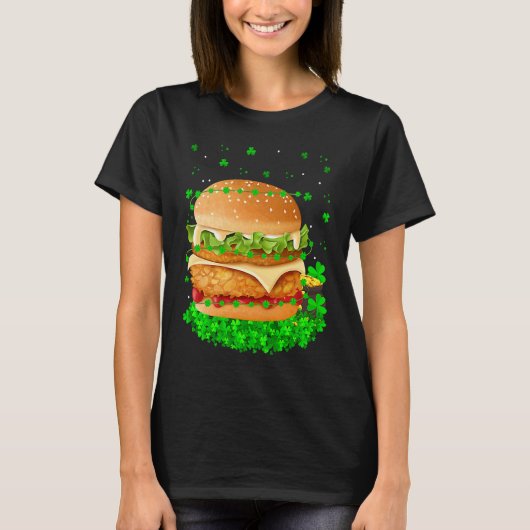 T-shirt Irish Shamrock Leprechaun Burger St Patrick's Day (Devant)