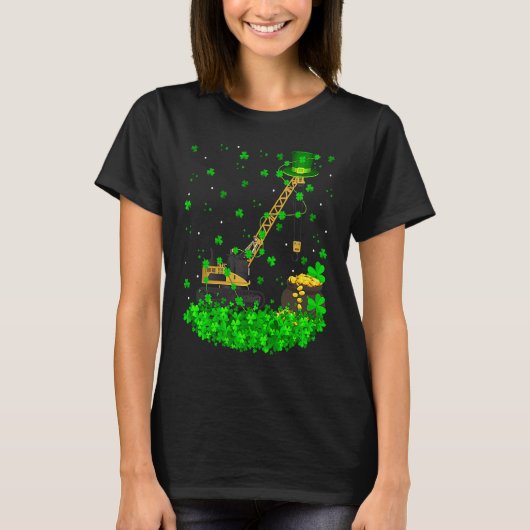T-shirt Irish Shamrock Leprechaun Crane St Patrick's Day (Devant)