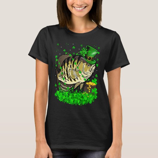 T-shirt Irish Shamrock Leprechaun Crappie Fish St Patrick' (Devant)