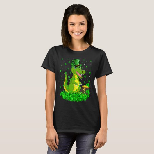 T-shirt Irish Shamrock Leprechaun Crocodile St Patrick's D (Devant entier)