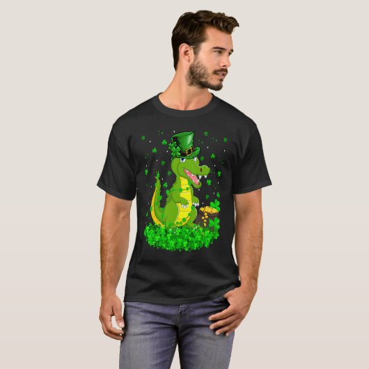 T-shirt Irish Shamrock Leprechaun Crocodile St Patrick's D (Devant entier)