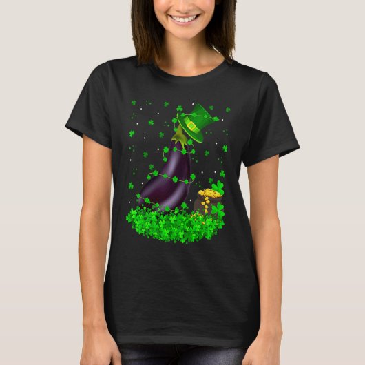 T-shirt Irish Shamrock Leprechaun Eggplant St Patrick's Da (Devant)