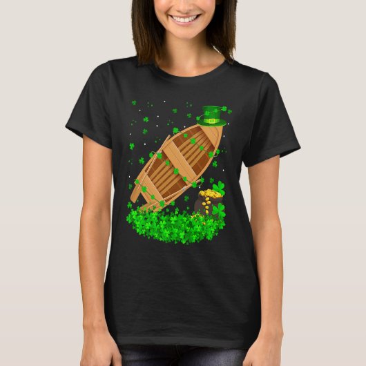 T-shirt Irish Shamrock Leprechaun Fishing Boat St Patrick' (Devant)