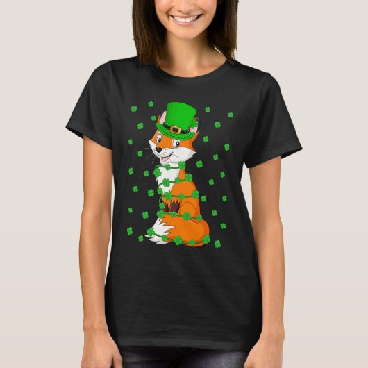 T-shirt Irish Shamrock Leprechaun Fox St Patrick's Day (Devant)