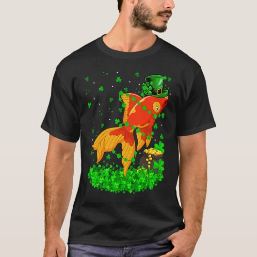 T-shirt Irish Shamrock Leprechaun Goldfish St Patrick's Da (Devant)