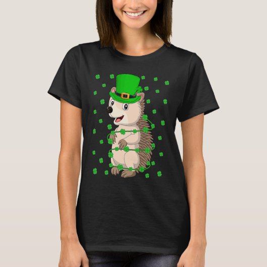 T-shirt Irish Shamrock Leprechaun Hedgehog St Patrick's Da (Devant)