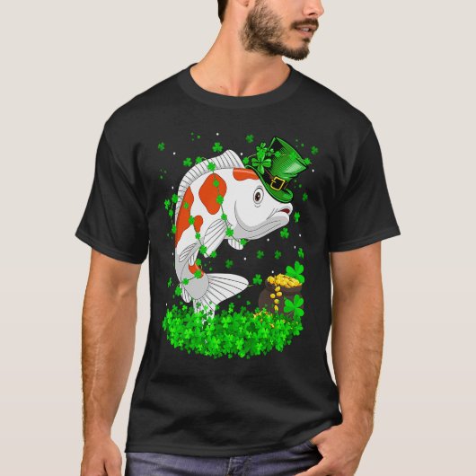 T-shirt Irish Shamrock Leprechaun Koi Fish St Patrick's Da (Devant)