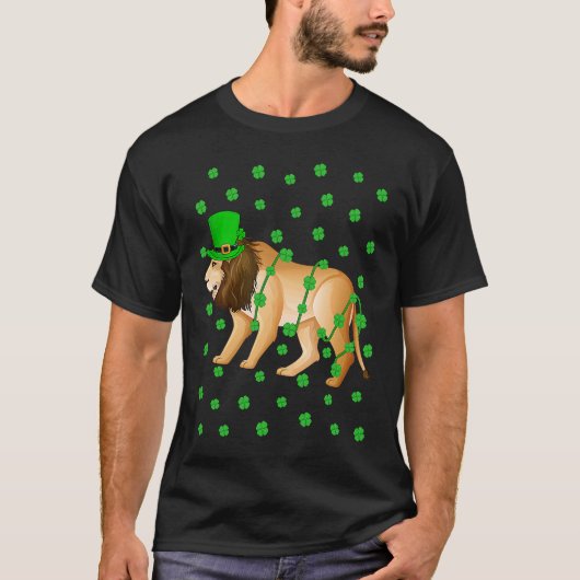 T-shirt Irish Shamrock Leprechaun Mountain Lion St Patrick (Devant)