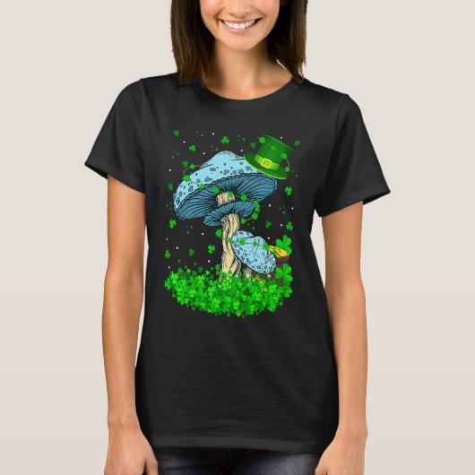 T-shirt Irish Shamrock Leprechaun Mushroom St Patrick's Da (Devant)