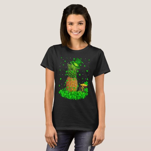 T-shirt Irish Shamrock Leprechaun Pineapple St Patrick's D (Devant entier)