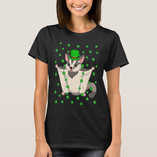 T-shirt Irish Shamrock Leprechaun Sugar Glider St Patrick' (Devant)