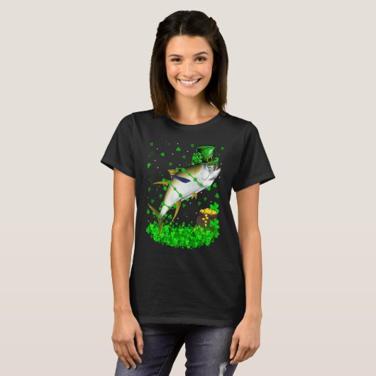 T-shirt Irish Shamrock Leprechaun Tuna Fish St Patrick's D (Devant entier)