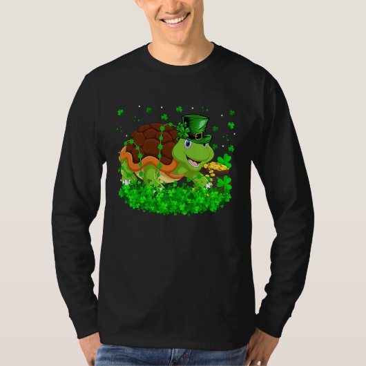T-shirt Irish Shamrock Leprechaun Turtle St Patrick's Day (Devant)