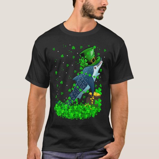 T-shirt Irish Shamrock Leprechaun Whale Shark St Patrick's (Devant)