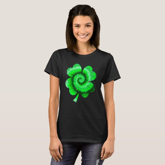 T-shirt Irish Shamrock Tie Dye Happy St Patrick's Day Go L (Devant entier)